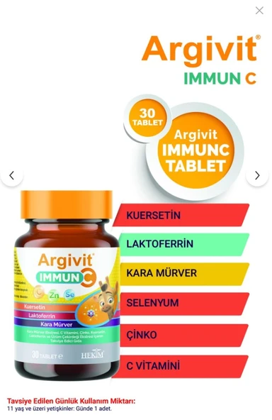 Argivit Immun Takviye Edici Gıda 30 Kapsül ürün görseli 1