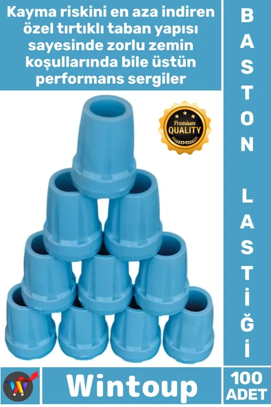#Baston Kaymaz Kauçuk Yedek Uç Dayanıklı Yürüme Yardımcısı Aparatı Ortopedik 100 Adet Baston Lastiği ürün görseli 1