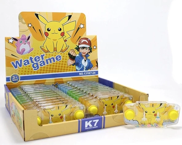 Pikachu Baskılı Sulu Oyun - Şeffaf Gövdeli Dikdörtgen El Konsolu Su Oyunu Alk3990 ürün görseli 1