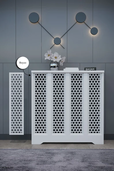 Dekoratif Petek Dolabı Kalorifer Peteği Kapatma Ünitesi Modern Tasarım İç Ölçü 76 cm Dış Ölçü 80 cm ürün görseli 1