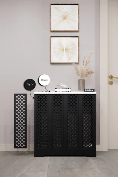 Dekoratif Petek Dolabı Kalorifer Peteği Kapatma Ünitesi Modern Tasarım İç Ölçü 76 cm Dış Ölçü 80 cm ürün görseli 1