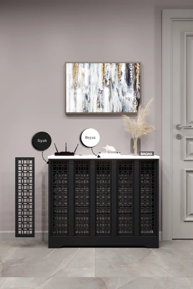 Dekoratif Petek Dolabı Kalorifer Peteği Kapatma Ünitesi Modern Tasarım İç Ölçü 96 cm Dış Ölçü 100 cm ürün görseli 1