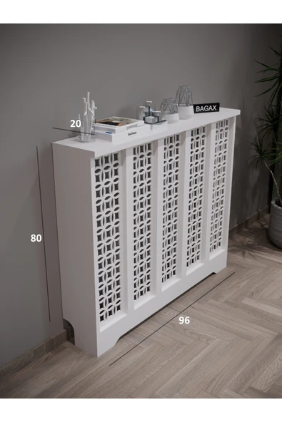 Dekoratif Petek Dolabı Kalorifer Peteği Kapatma Ünitesi Modern Tasarım İç Ölçü 96 cm Dış Ölçü 100 cm ürün görseli 1