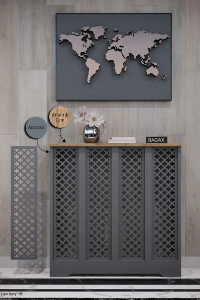 Dekoratif Petek Dolabı Kalorifer Peteği Kapatma Ünitesi Modern Tasarım İç Ölçü 76 cm Dış Ölçü 80 cm ürün görseli 1