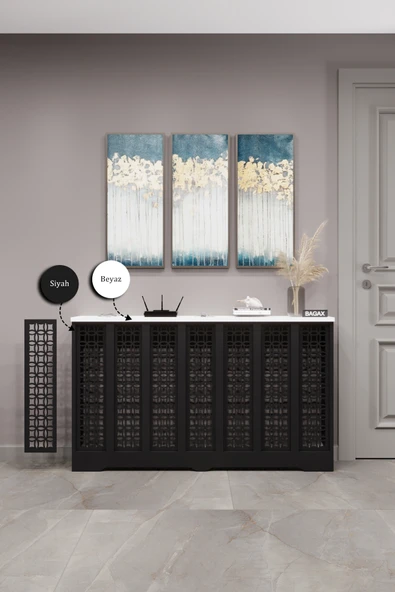 Dekoratif Petek Kaplama Modern Kalorifer Peteği Gizleme Ünitesi 11 Desen 9 Renk İç Ölçü 136 cm Dış Ölçü 140 cm ürün görseli 1