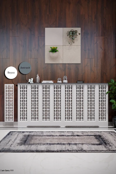 Petek Kaplama Modern Radyatör Kapatma Ünitesi Ön Panel MDF Tasarım İç ölçü 156 cm Dış Ölçü 160 cm ürün görseli 1