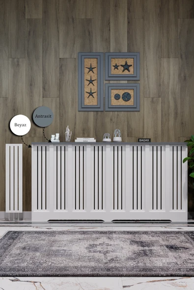 Petek Kaplama Modern Radyatör Kapatma Ünitesi Ön Panel MDF Tasarım İç ölçü 156 cm Dış Ölçü 160 cm ürün görseli 1