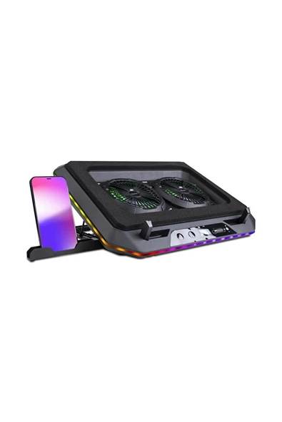 Classone Gaming Gt200 Laptop Soğutucu Notebook Stand,3000 Rpm, 10 Rgb Işık Kontrolü , 15.6 -17 Inch - OUTLET ürün görseli 1