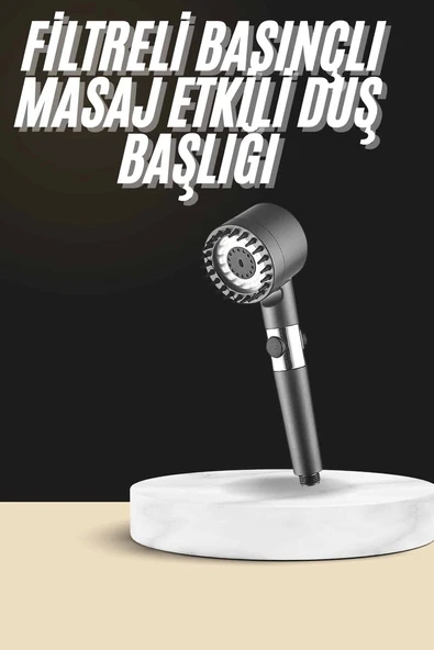 Duş Başlığı Profesyonel Masaj Başlıklı 3 Modlu Yeni Nesil Masaj Uçlu Su Tasarruflu ürün görseli 1