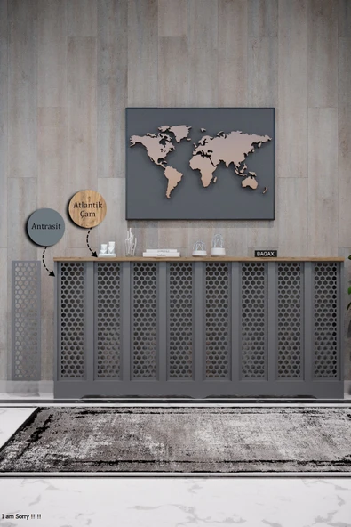 Petek Kaplama Modern Radyatör Kapatma Ünitesi Ön Panel MDF Tasarım İç ölçü 156 cm Dış Ölçü 160 cm ürün görseli 1