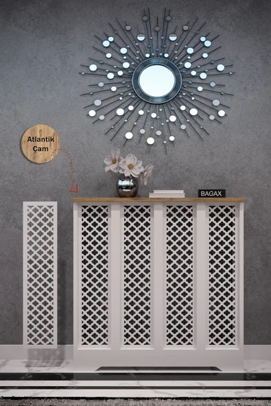 Dekoratif Petek Dolabı Kalorifer Peteği Kapatma Ünitesi Modern Tasarım İç Ölçü 76 cm Dış Ölçü 80 cm ürün görseli 1