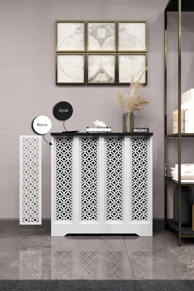 Dekoratif Petek Dolabı Kalorifer Peteği Kapatma Ünitesi Modern Tasarım İç Ölçü 76 cm Dış Ölçü 80 cm ürün görseli 1