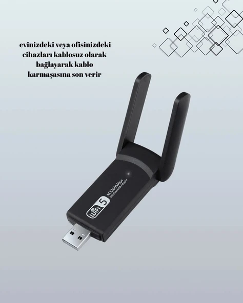 USB WiFi Adaptör – 1200 Mbps Hız - Resim 3