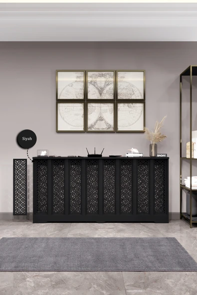 Petek Kaplama Modern Radyatör Kapatma Ünitesi Ön Panel MDF Tasarım İç ölçü 156 cm Dış Ölçü 160 cm ürün görseli 1