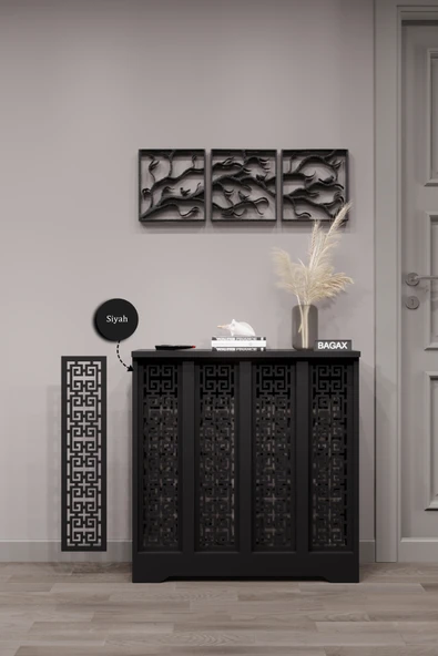 Dekoratif Petek Dolabı Kalorifer Peteği Kapatma Ünitesi Modern Tasarım İç Ölçü 76 cm Dış Ölçü 80 cm ürün görseli 1