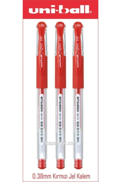 Uniball Signo Dx 0.38 Mm Kırmızı Jel Kalem 3 Adet Um-151 ürün görseli 1