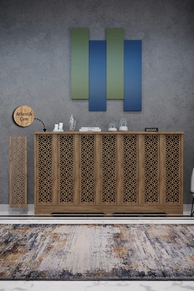 Dekoratif Petek Kaplama Modern Kalorifer Peteği Gizleme Ünitesi 11 Desen 9 Renk İç Ölçü 136 cm Dış Ölçü 140 cm ürün görseli 1