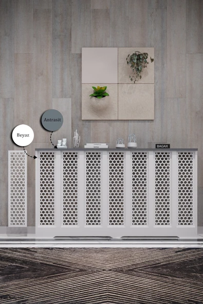 Dekoratif Petek Kaplama Modern Kalorifer Peteği Gizleme Ünitesi 11 Desen 9 Renk İç Ölçü 136 cm Dış Ölçü 140 cm ürün görseli 1