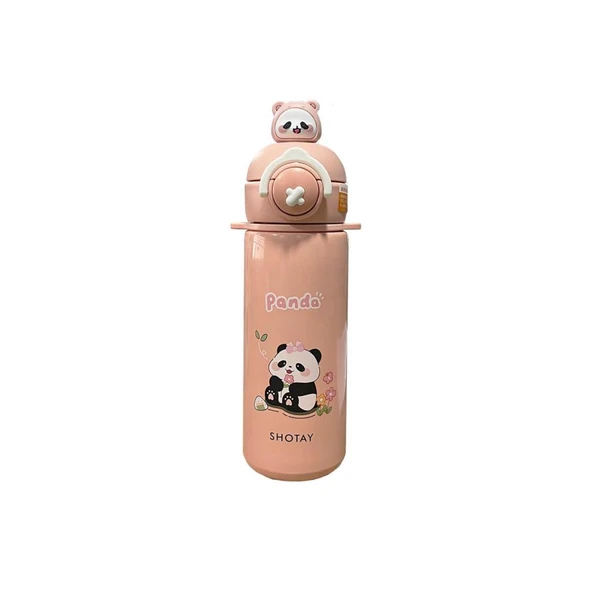 Shotay Termos Matara ( Panda ) 430 Ml. Pembe Sht-St-8818 ürün görseli 1