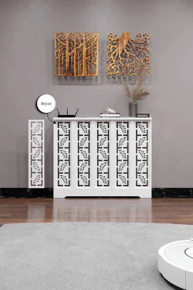 Dekoratif Petek Dolabı Kalorifer Peteği Kapatma Ünitesi Modern Tasarım İç Ölçü 96 cm Dış Ölçü 100 cm ürün görseli 1