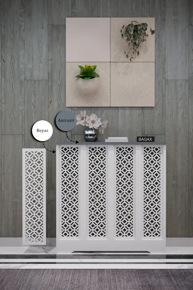Dekoratif Petek Dolabı Kalorifer Peteği Kapatma Ünitesi Modern Tasarım İç Ölçü 76 cm Dış Ölçü 80 cm ürün görseli 1