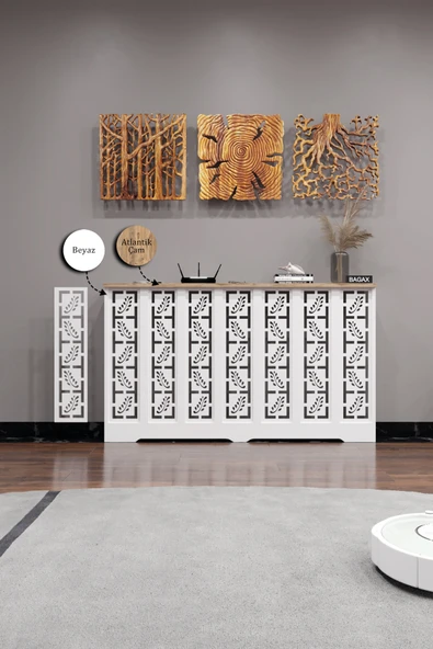 Dekoratif Petek Kaplama Modern Kalorifer Peteği Gizleme Ünitesi 11 Desen 9 Renk İç Ölçü 136 cm Dış Ölçü 140 cm ürün görseli 1