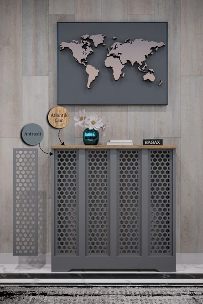 Dekoratif Petek Dolabı Kalorifer Peteği Kapatma Ünitesi Modern Tasarım İç Ölçü 76 cm Dış Ölçü 80 cm ürün görseli 1