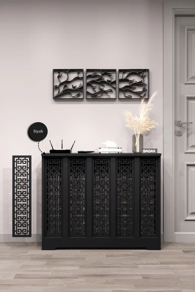 Dekoratif Petek Dolabı Kalorifer Peteği Kapatma Ünitesi Modern Tasarım İç Ölçü 96 cm Dış Ölçü 100 cm ürün görseli 1