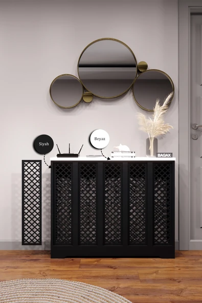Dekoratif Petek Dolabı Kalorifer Peteği Kapatma Ünitesi Modern Tasarım İç Ölçü 96 cm Dış Ölçü 100 cm ürün görseli 1