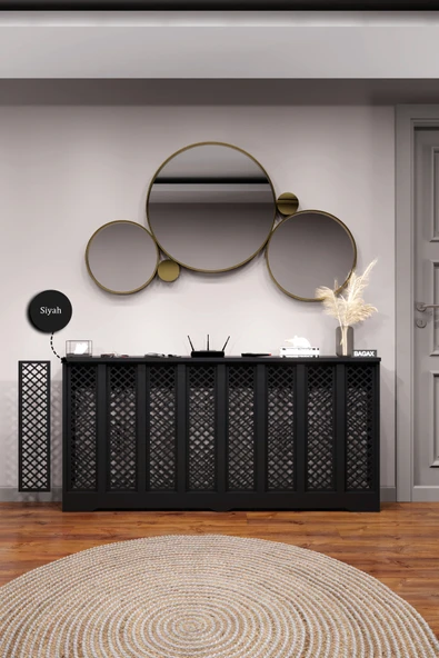 Petek Kaplama Modern Radyatör Kapatma Ünitesi Ön Panel MDF Tasarım İç ölçü 156 cm Dış Ölçü 160 cm ürün görseli 1