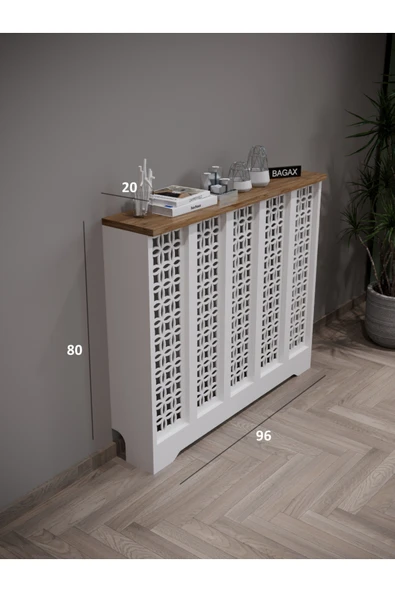 Dekoratif Petek Dolabı Kalorifer Peteği Kapatma Ünitesi Modern Tasarım İç Ölçü 96 cm Dış Ölçü 100 cm ürün görseli 1