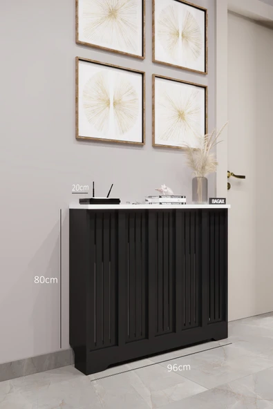 Dekoratif Petek Dolabı Kalorifer Peteği Kapatma Ünitesi Modern Tasarım İç Ölçü 96 cm Dış Ölçü 100 cm ürün görseli 1