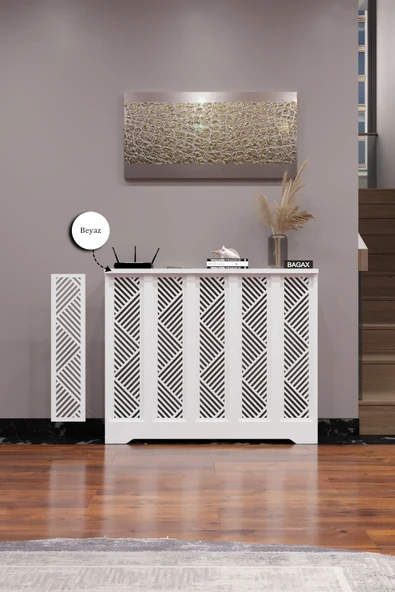 Dekoratif Petek Dolabı Kalorifer Peteği Kapatma Ünitesi Modern Tasarım İç Ölçü 96 cm Dış Ölçü 100 cm ürün görseli 1