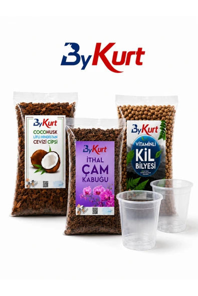 Orkide Toprağı Değişim Seti 2 Adet Orkide Üretim Saksısı Cocohusk Çam Kabuğu Kil Bilyesi ürün görseli 1
