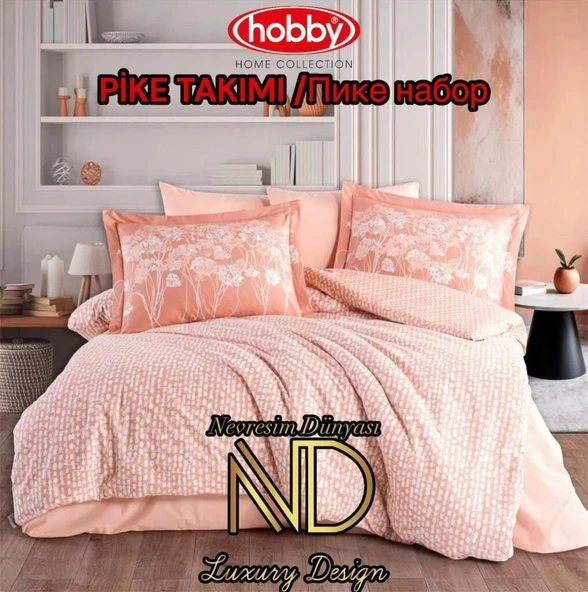 Hobby Poplin Pike Takımı Çift Kişilik Velura Terracota ürün görseli 1