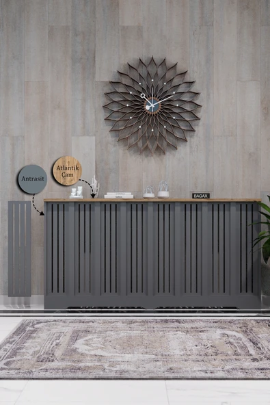 Petek Kaplama Modern Radyatör Kapatma Ünitesi Ön Panel MDF Tasarım İç ölçü 156 cm Dış Ölçü 160 cm ürün görseli 1