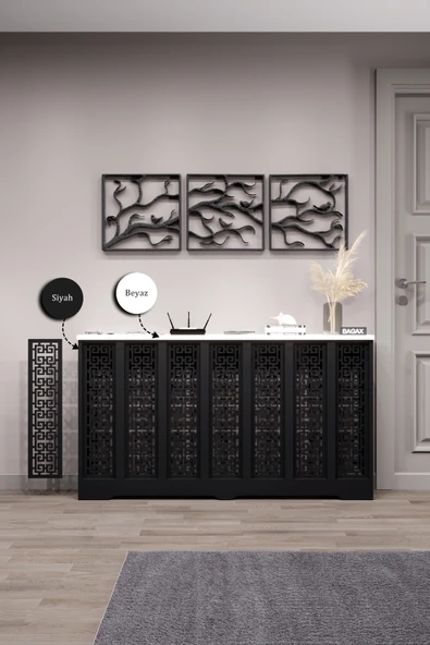 Dekoratif Petek Kaplama Modern Kalorifer Peteği Gizleme Ünitesi 11 Desen 9 Renk İç Ölçü 136 cm Dış Ölçü 140 cm ürün görseli 1
