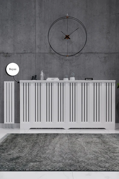 Petek Kaplama Modern Radyatör Kapatma Ünitesi Ön Panel MDF Tasarım İç ölçü 156 cm Dış Ölçü 160 cm ürün görseli 1