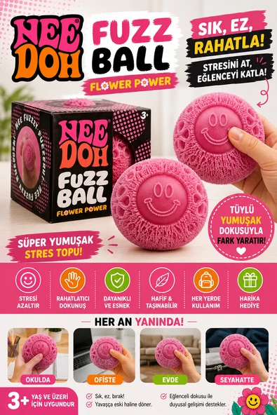 Fuzz Ball Kadife Dokulu Sukuşi NeeDoh Stres Topu Squishy Oyuncak Yumuşak Sıkma Oyuncağı ürün görseli 1