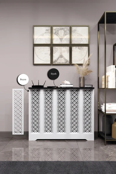 Dekoratif Petek Dolabı Kalorifer Peteği Kapatma Ünitesi Modern Tasarım İç Ölçü 96 cm Dış Ölçü 100 cm ürün görseli 1