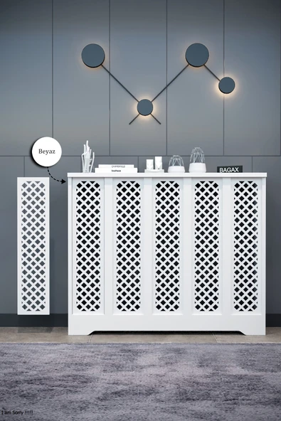 Dekoratif Petek Dolabı Kalorifer Peteği Kapatma Ünitesi Modern Tasarım İç Ölçü 96 cm Dış Ölçü 100 cm ürün görseli 1