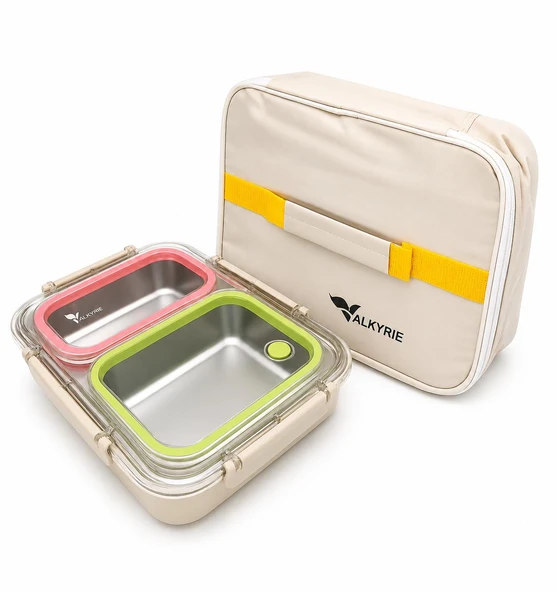 PTTAVM: Valkyrie 2 Bölmeli 304 Paslanmaz Çelik Lunch Box