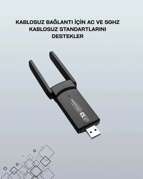 USB WiFi Adaptör – 1200 Mbps Hız - Resim 2