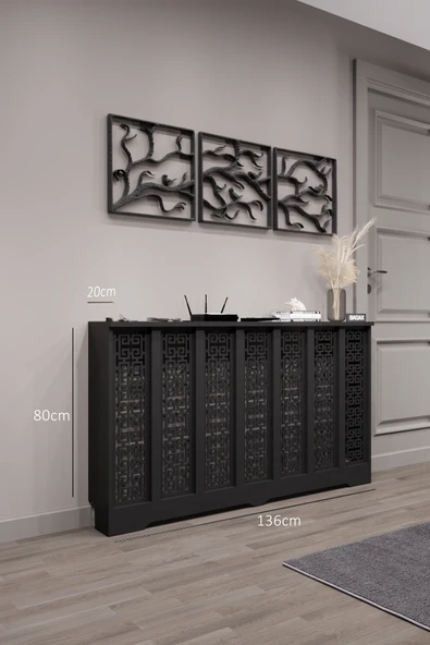 Dekoratif Petek Kaplama Modern Kalorifer Peteği Gizleme Ünitesi 11 Desen 9 Renk İç Ölçü 136 cm Dış Ölçü 140 cm ürün görseli 1