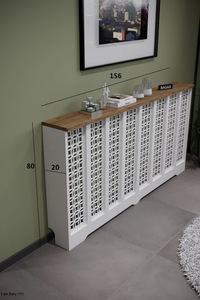 Petek Kaplama Modern Radyatör Kapatma Ünitesi Ön Panel MDF Tasarım İç ölçü 156 cm Dış Ölçü 160 cm ürün görseli 1