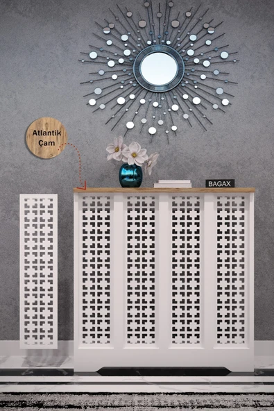 Dekoratif Petek Dolabı Kalorifer Peteği Kapatma Ünitesi Modern Tasarım İç Ölçü 76 cm Dış Ölçü 80 cm ürün görseli 1