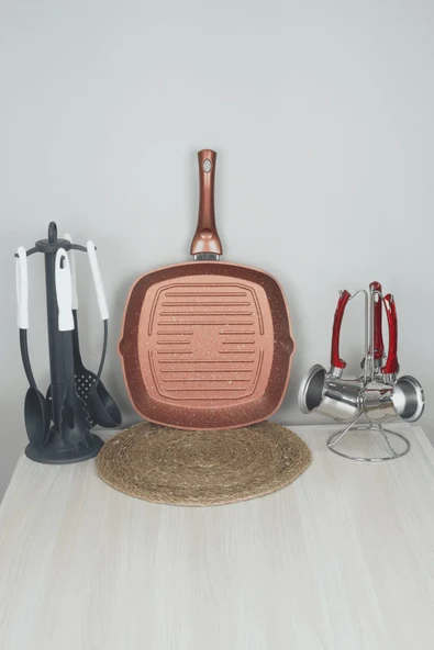 Bonera Granit Izgara Grill Tava 28 cm -Bakır ürün görseli 1