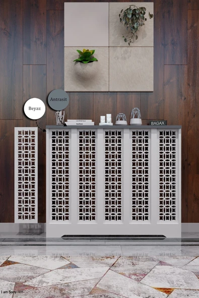 Dekoratif Petek Dolabı Kalorifer Peteği Kapatma Ünitesi Modern Tasarım İç Ölçü 96 cm Dış Ölçü 100 cm ürün görseli 1