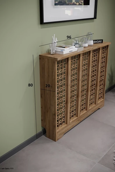 Dekoratif Petek Dolabı Kalorifer Peteği Kapatma Ünitesi Modern Tasarım İç Ölçü 96 cm Dış Ölçü 100 cm ürün görseli 1