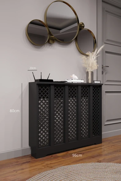 Dekoratif Petek Dolabı Kalorifer Peteği Kapatma Ünitesi Modern Tasarım İç Ölçü 96 cm Dış Ölçü 100 cm ürün görseli 1